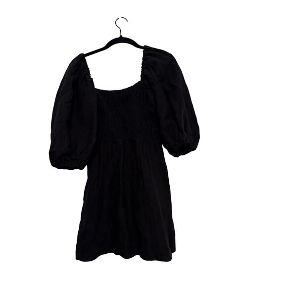 Tuckernuck 100% Linen Black Annie Smocked Mini Dress Size XS - Picture 4 of 8
